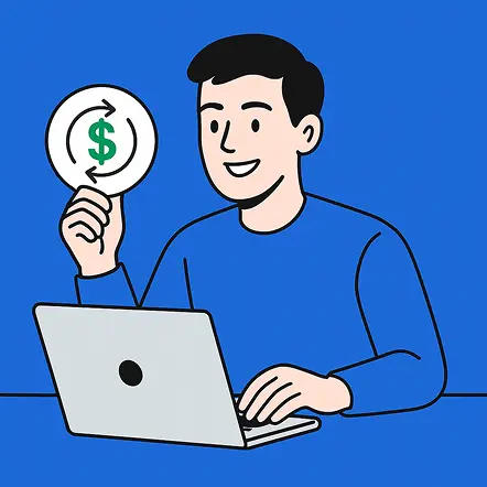 man with refund